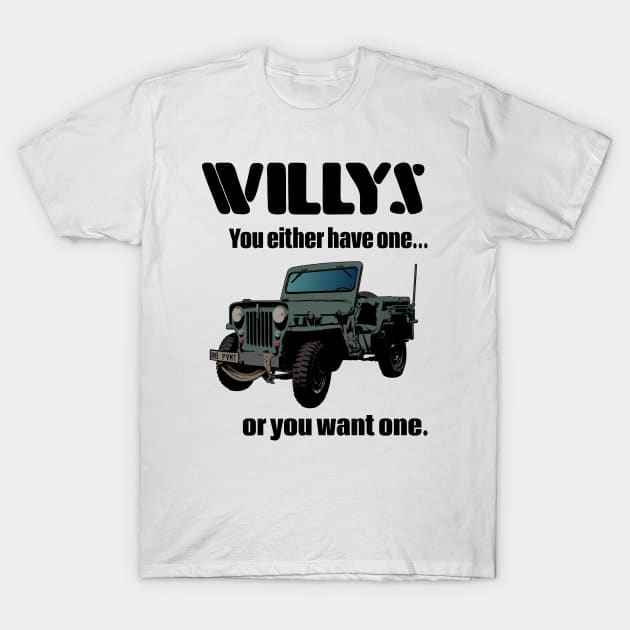 Willys Jeep T-Shirt by SunGraphicsLab